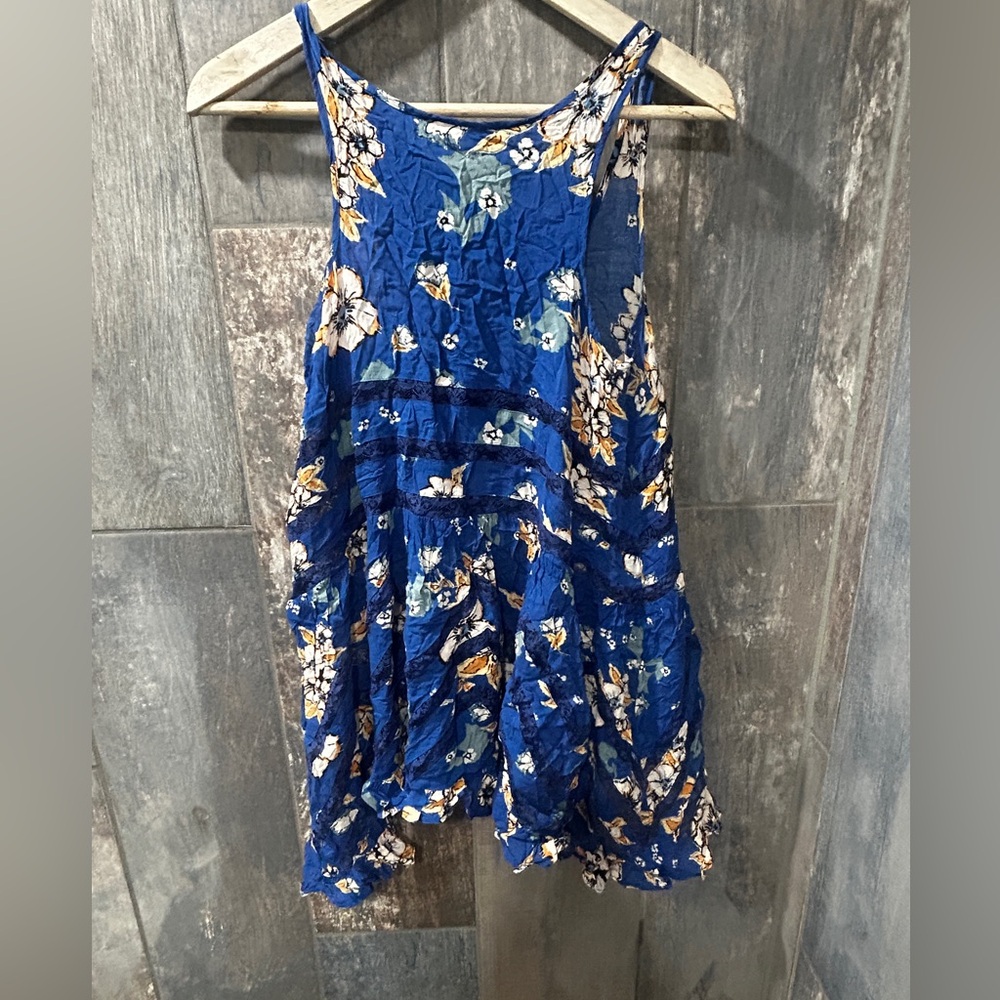 Free People Floral Navy Tank Top - Picture 4 of 4